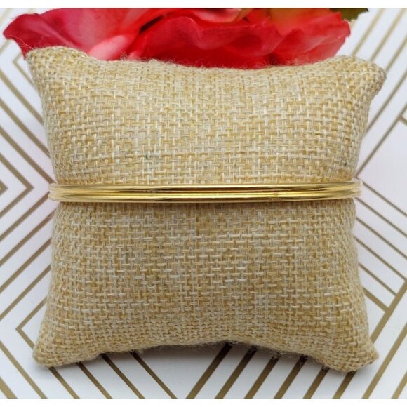 Gold Tone Signed Cuff Bracelet Well Made Engraved Follow Your Heart - Picture 1 of 12